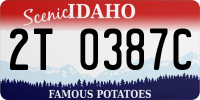 ID license plate 2T0387C