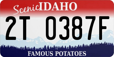 ID license plate 2T0387F