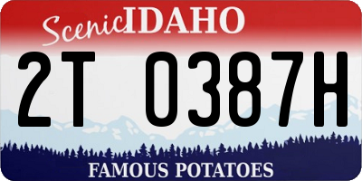 ID license plate 2T0387H