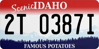 ID license plate 2T0387I