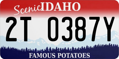 ID license plate 2T0387Y