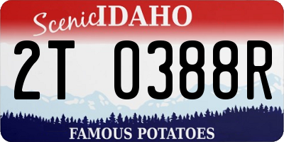 ID license plate 2T0388R