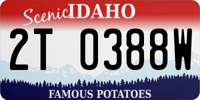 ID license plate 2T0388W