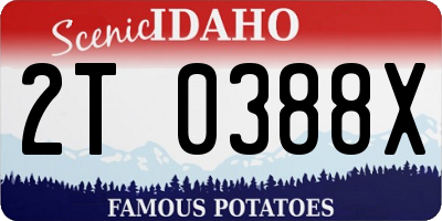 ID license plate 2T0388X