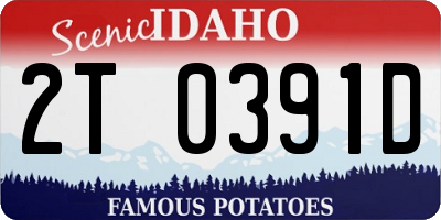 ID license plate 2T0391D