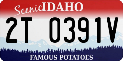 ID license plate 2T0391V