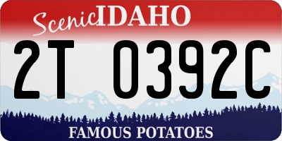 ID license plate 2T0392C
