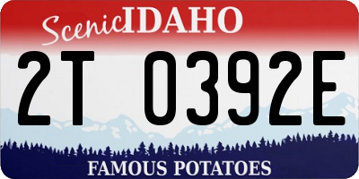 ID license plate 2T0392E