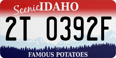 ID license plate 2T0392F