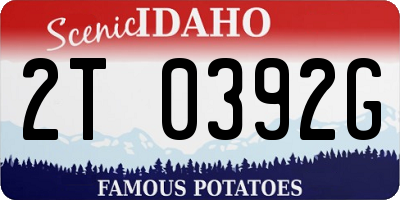 ID license plate 2T0392G