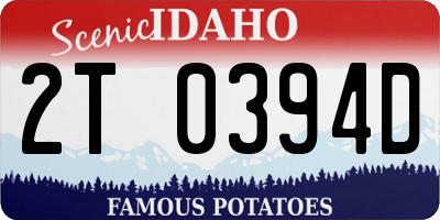 ID license plate 2T0394D