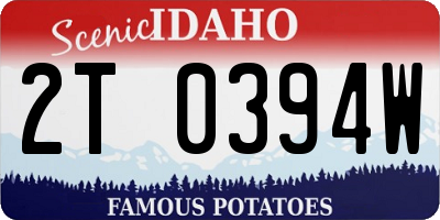 ID license plate 2T0394W