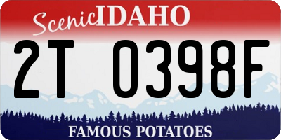 ID license plate 2T0398F