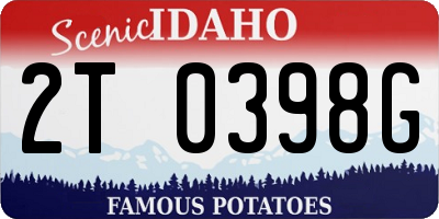 ID license plate 2T0398G