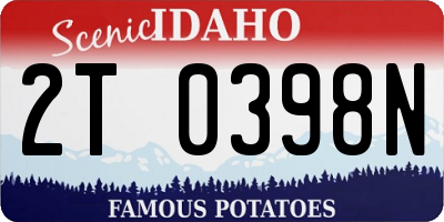 ID license plate 2T0398N