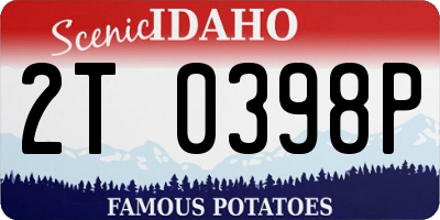 ID license plate 2T0398P