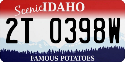 ID license plate 2T0398W