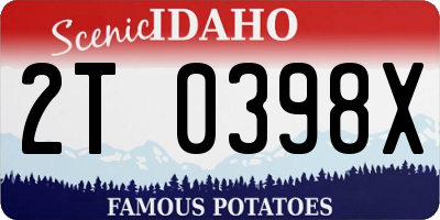 ID license plate 2T0398X