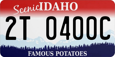 ID license plate 2T0400C