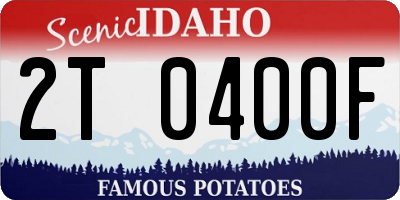 ID license plate 2T0400F