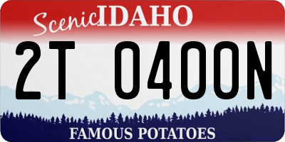ID license plate 2T0400N