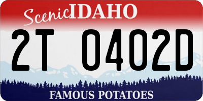 ID license plate 2T0402D