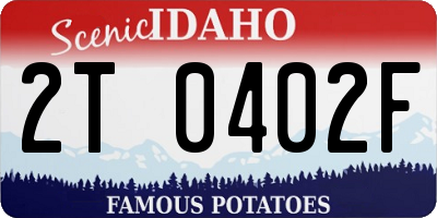 ID license plate 2T0402F