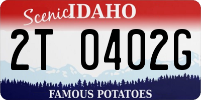 ID license plate 2T0402G
