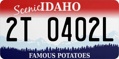 ID license plate 2T0402L