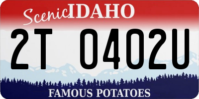 ID license plate 2T0402U