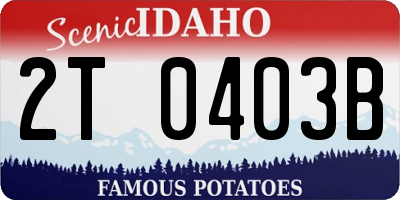 ID license plate 2T0403B