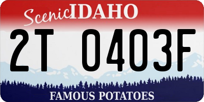 ID license plate 2T0403F