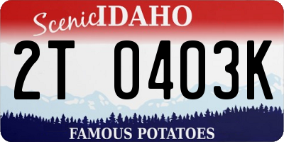 ID license plate 2T0403K