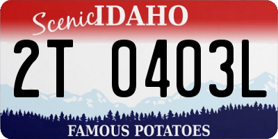ID license plate 2T0403L