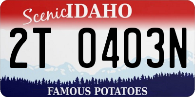 ID license plate 2T0403N