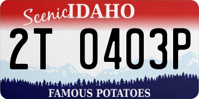 ID license plate 2T0403P