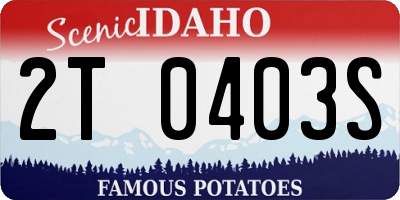 ID license plate 2T0403S
