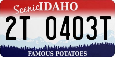 ID license plate 2T0403T