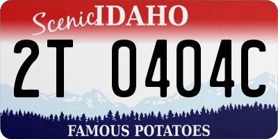 ID license plate 2T0404C