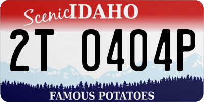 ID license plate 2T0404P
