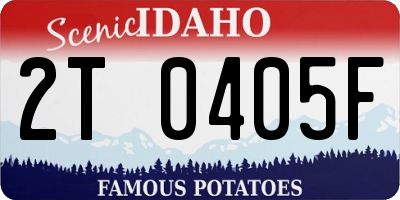 ID license plate 2T0405F
