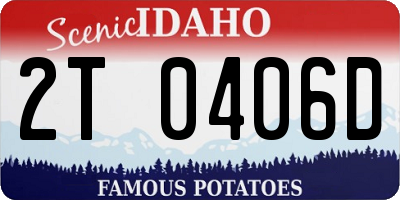 ID license plate 2T0406D