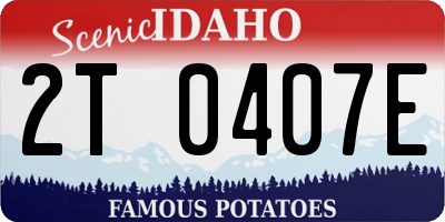 ID license plate 2T0407E