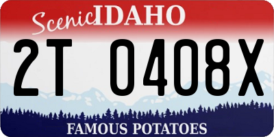 ID license plate 2T0408X