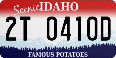 ID license plate 2T0410D