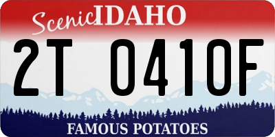 ID license plate 2T0410F
