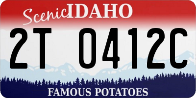 ID license plate 2T0412C