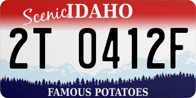 ID license plate 2T0412F