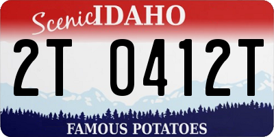 ID license plate 2T0412T