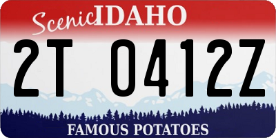 ID license plate 2T0412Z